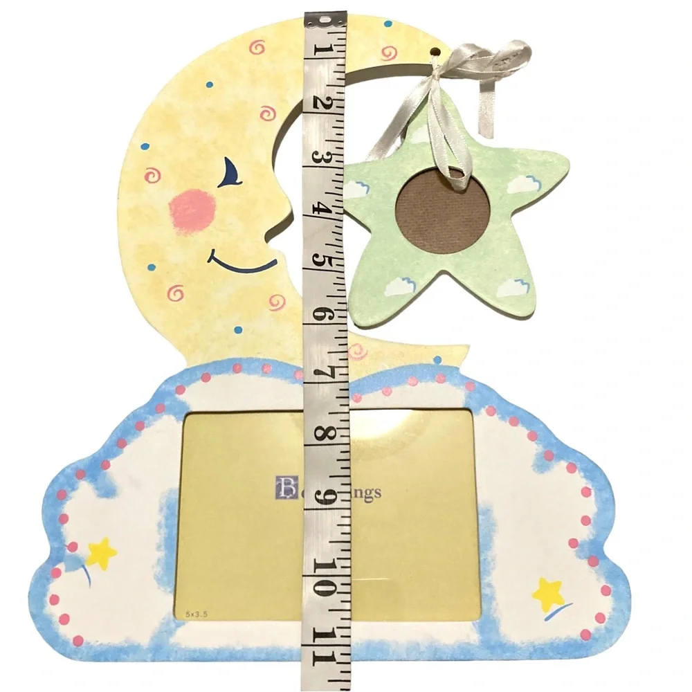 Moon and stars baby photo frame nursery decor decorative photo frame